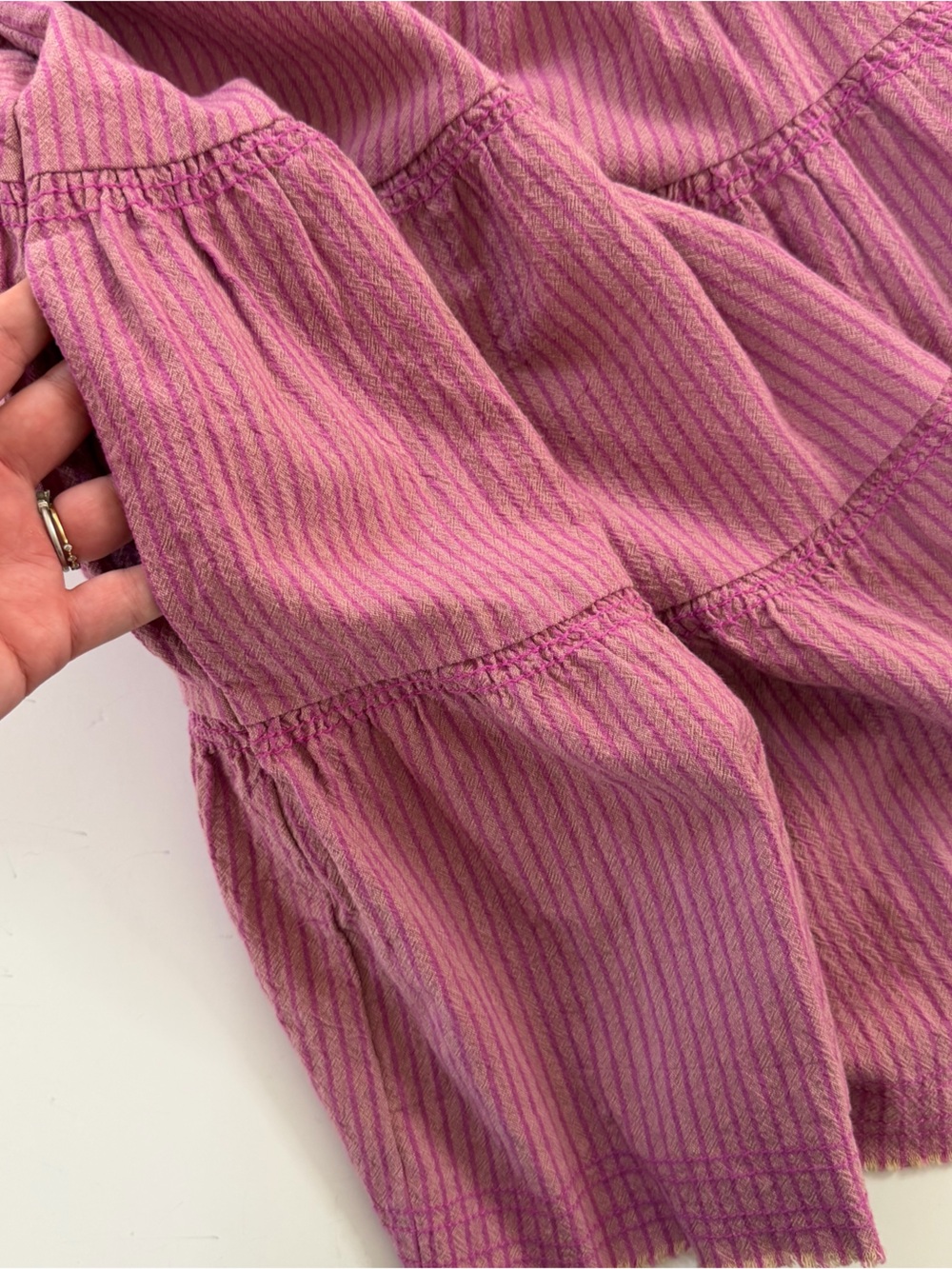 Free People Dress Womens Large Wilder Days Striped Mini Boho - Picture 8 of 11